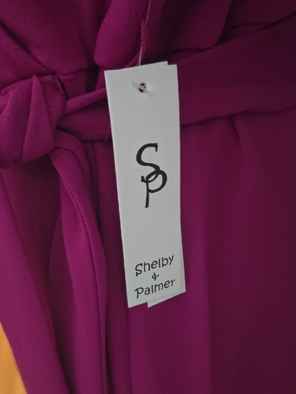 Fuchsia Midi Dress with Belt - Picture 4 of 4